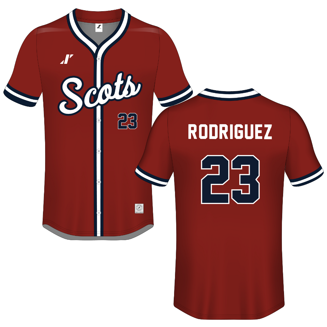 Lyon College Crimson Button-Down Jersey - #23 Rebecca Rodriguez