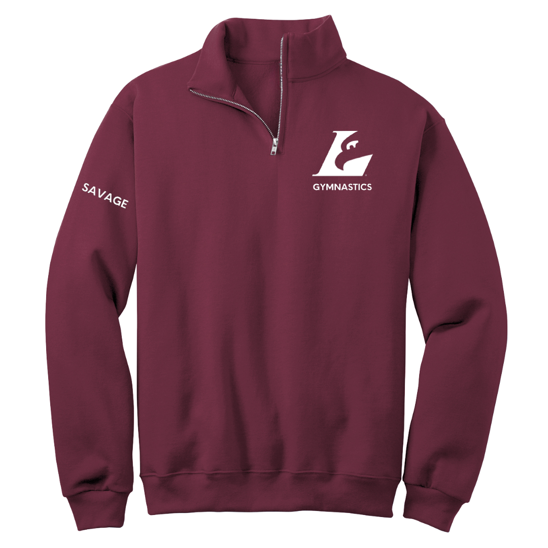 University of Wisconsin-La Crosse Gymnastics (W) Maroon Quarter-Zip - Darby Savage