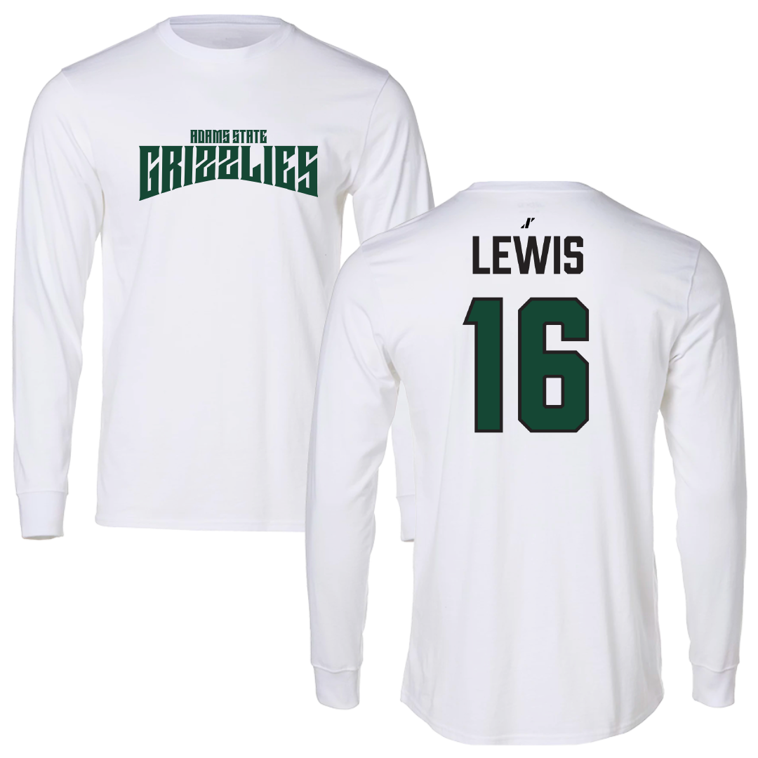 Adams State University Football White Classic Performance Long Sleeve - #16 Jett Lewis
