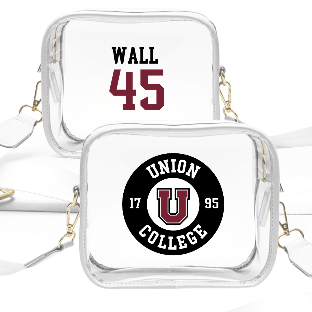 Union College Lacrosse (M) White Clear Stadium Bag - #45 Mike Wall