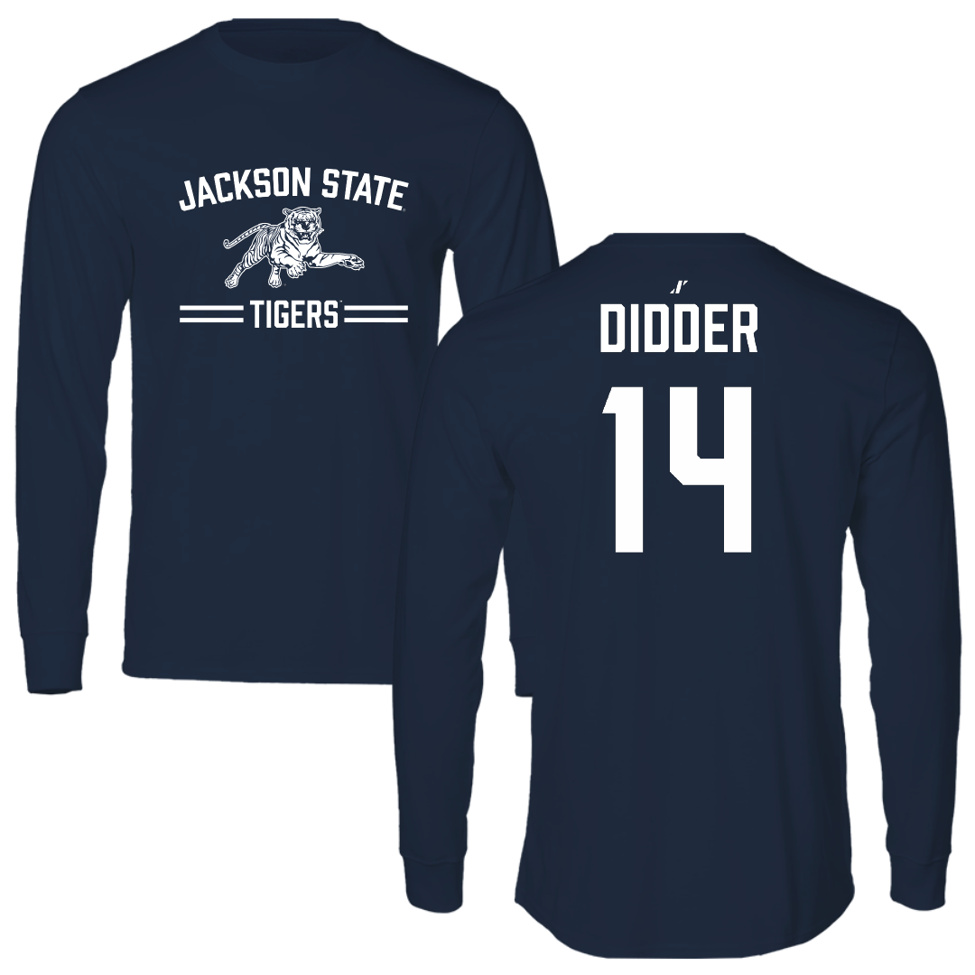 Jackson State University Baseball Navy General Long Sleeve - #14 Nkosi Didder