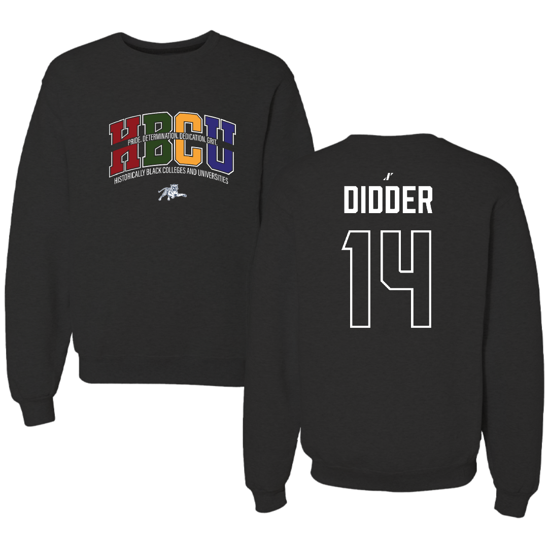 Jackson State University Baseball Black HBCU Crewneck - #14 Nkosi Didder