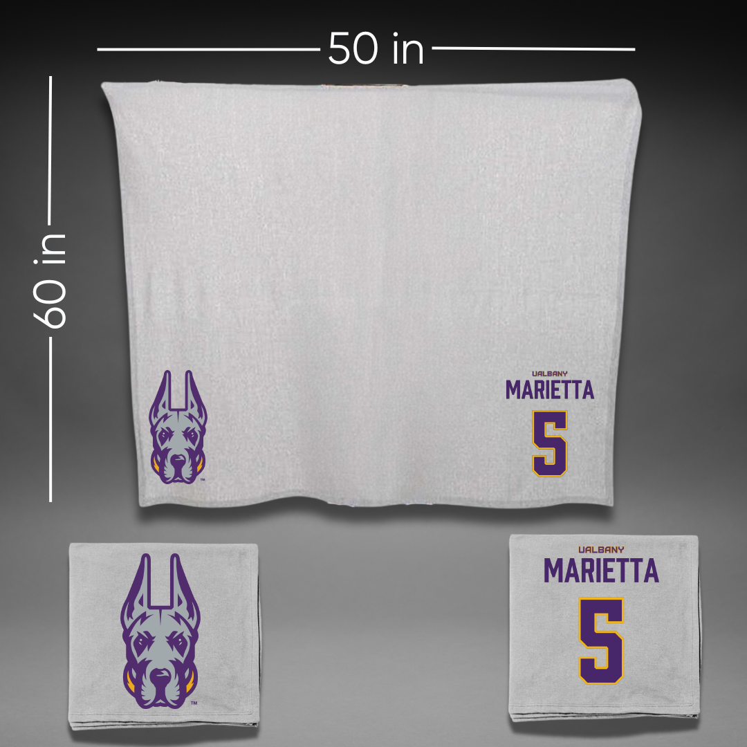 University at Albany Lacrosse (M) Gray Blanket - #5 Peter Marietta