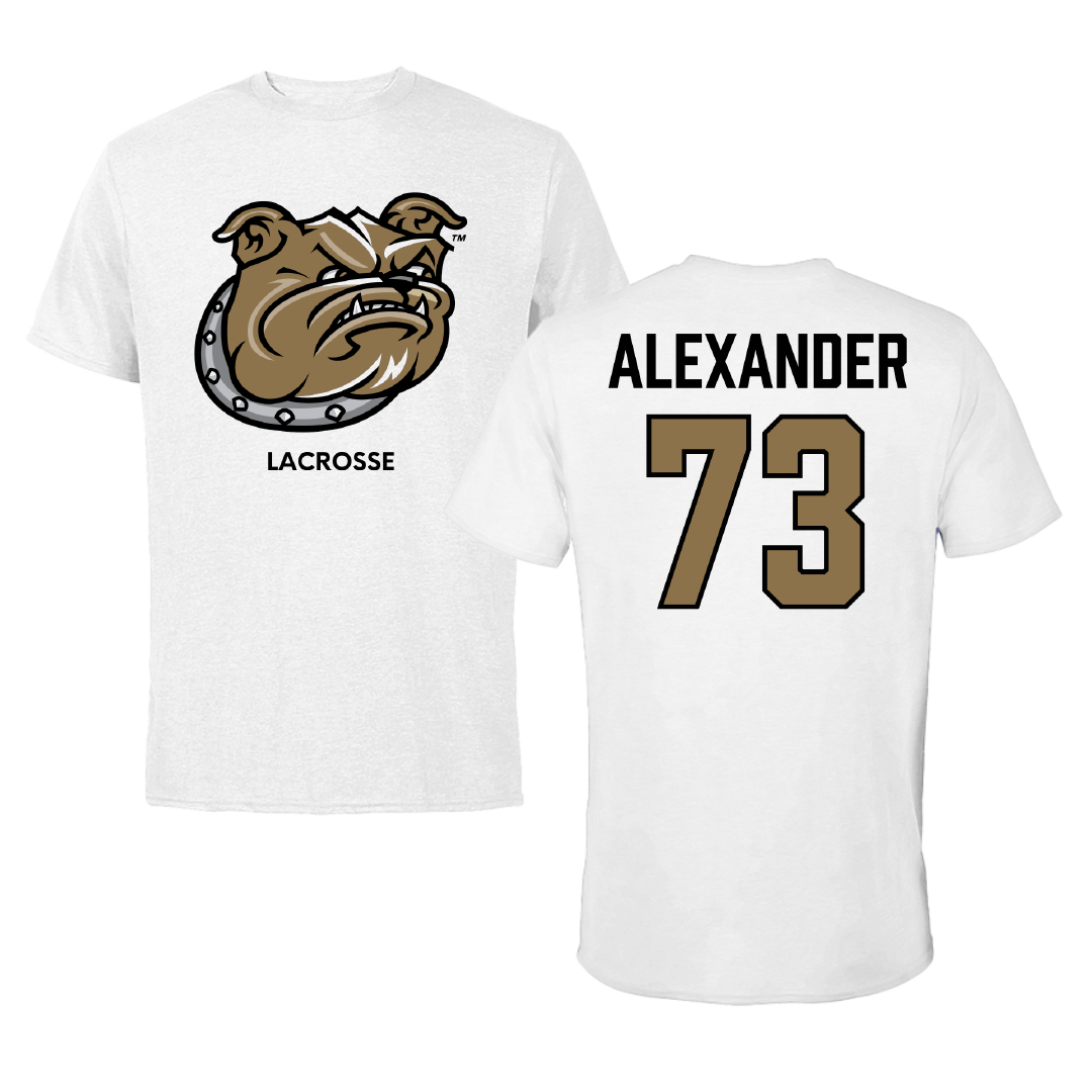 Bryant University Lacrosse (M) White Performance Tee - #73 Teagan Alexander