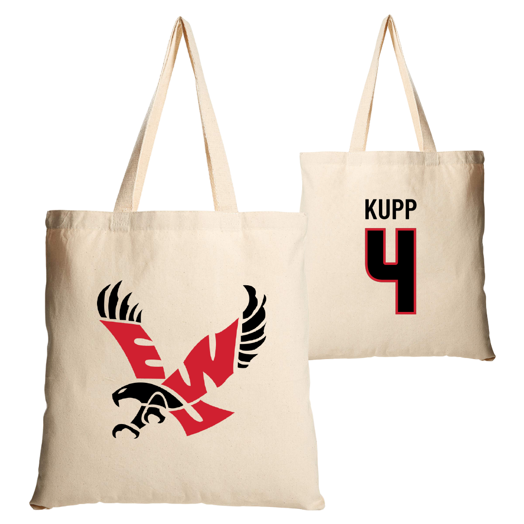 Eastern Washington University Soccer Tan Canvas Tote Bag - #4 Katrina Kupp