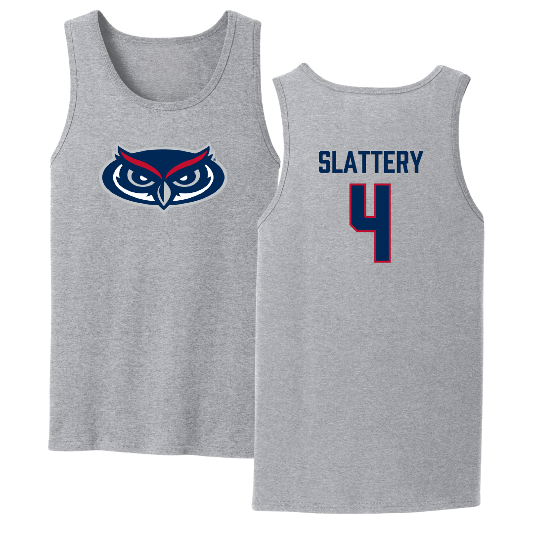 Florida Atlantic University Baseball Sport Gray Tank Top - #4 Joseph Slattery