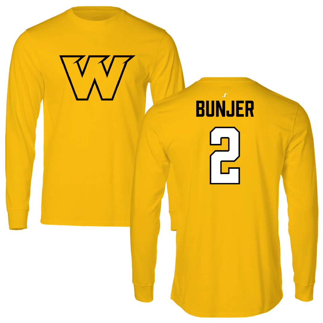 Wayne State College (Nebraska) Volleyball Gold Long Sleeve - #2 Taylor Bunjer