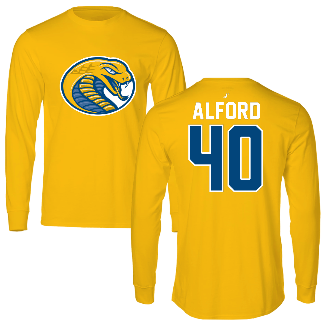 Coker University Baseball Gold Performance Long Sleeve - #40 Luke Alford