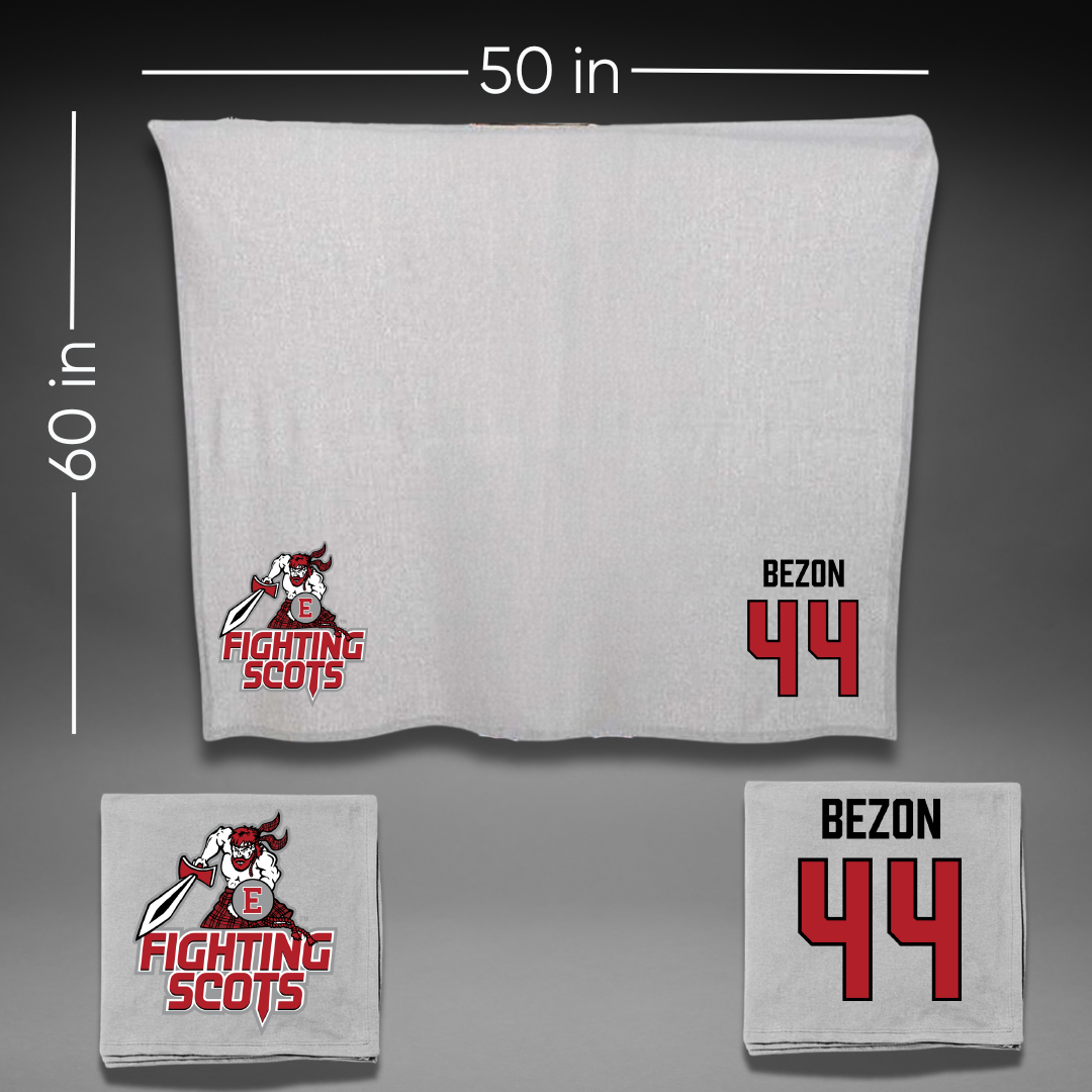 PennWest Edinboro Football Gray Blanket - #44 Clayton Bezon