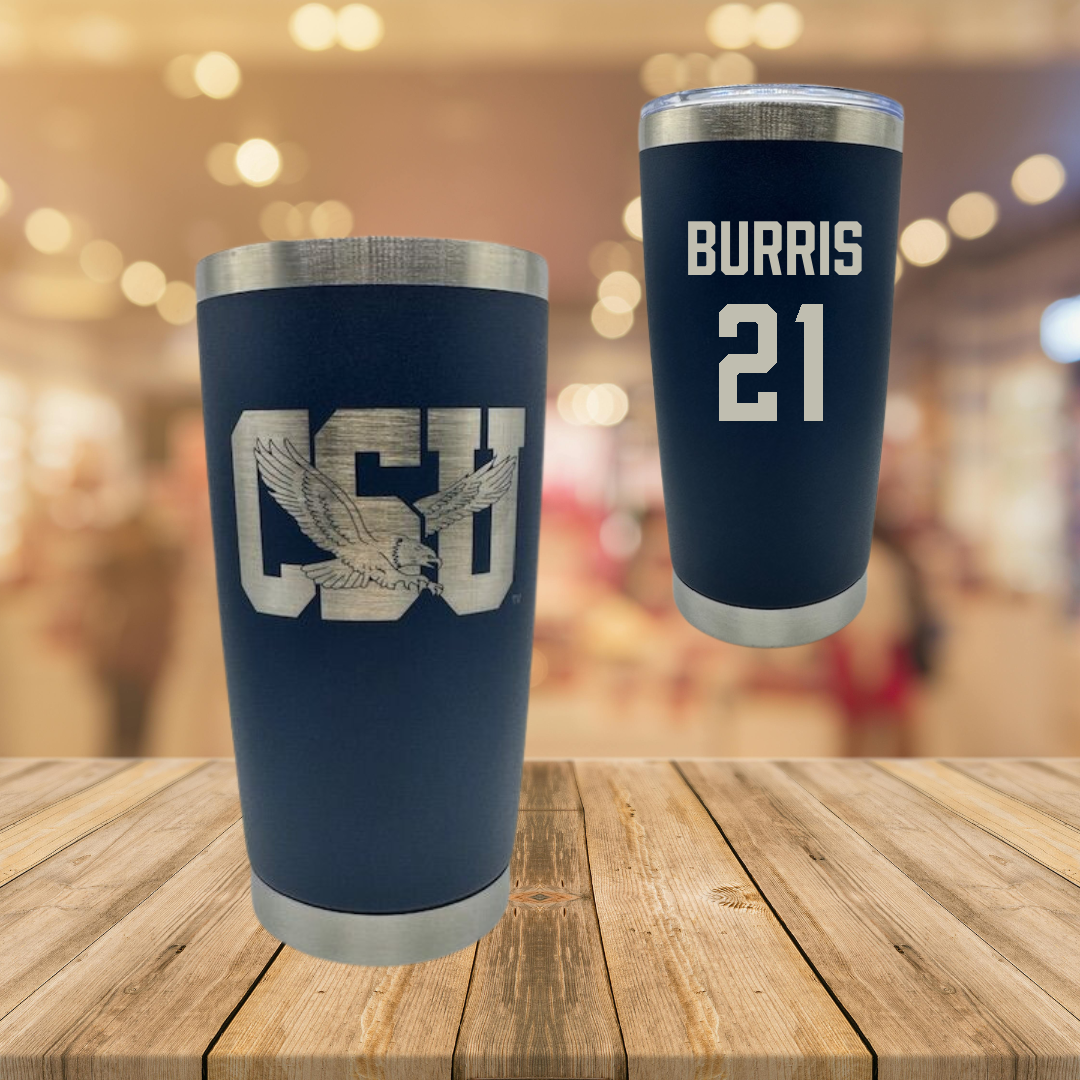 Coppin State University Basketball (W) Navy Stainless Steel Tumbler - #21 Sydney Burris
