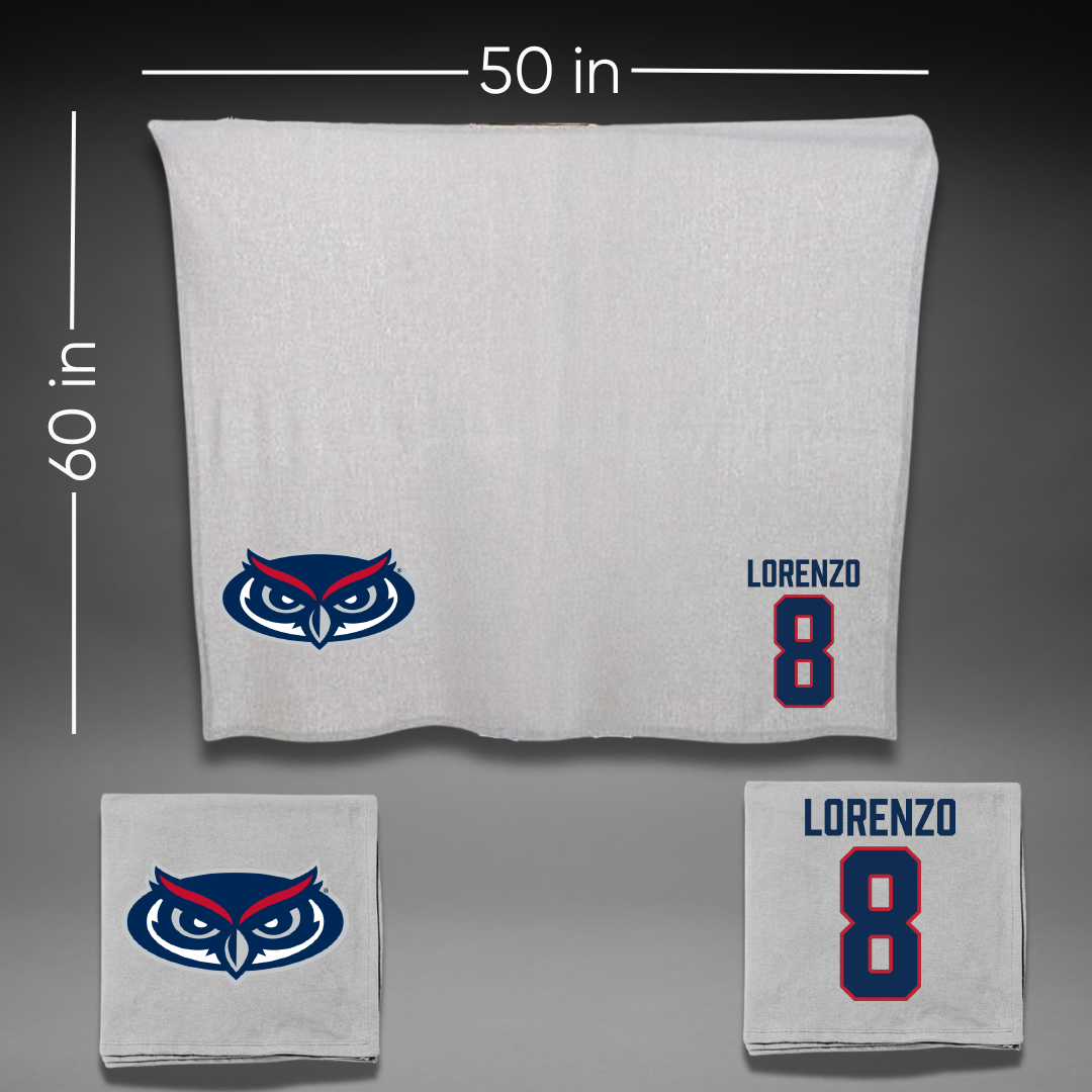Florida Atlantic University Softball Gray Blanket - #8 Brooklyn Lorenzo