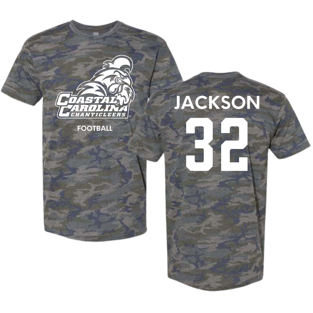 Coastal Carolina University Football Vintage Camo Tee - #32 Jayden Jackson