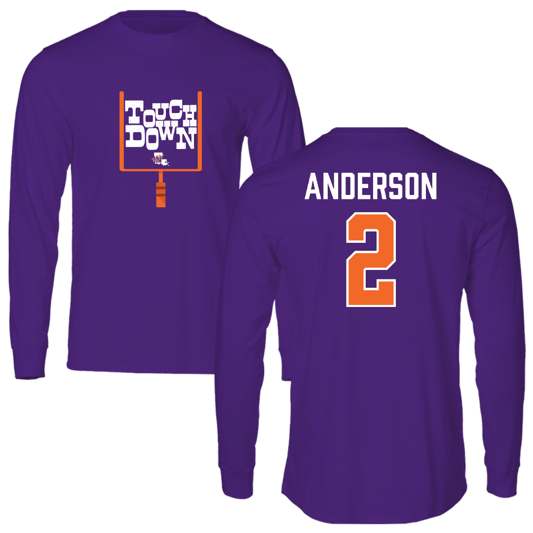 Northwestern State University Football Purple Touchdown Performance Long Sleeve - #2 Eli Anderson