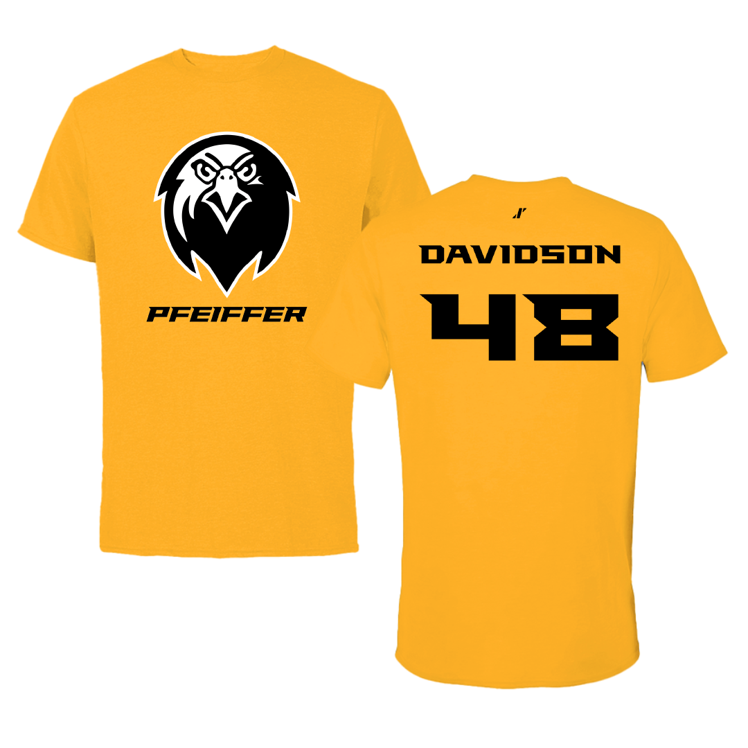 Pfeiffer University Baseball Gold Tee - #48 Easton Davidson