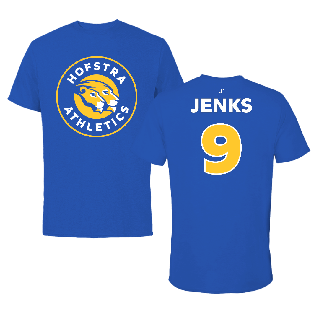 Hofstra University Baseball Blue Performance Tee - #9 Trent Jenks