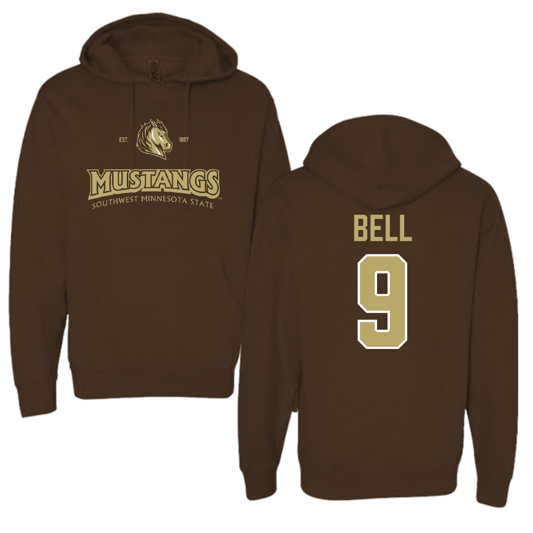Southwest Minnesota State University Baseball Brown General Hoodie - #9 Ryan Bell