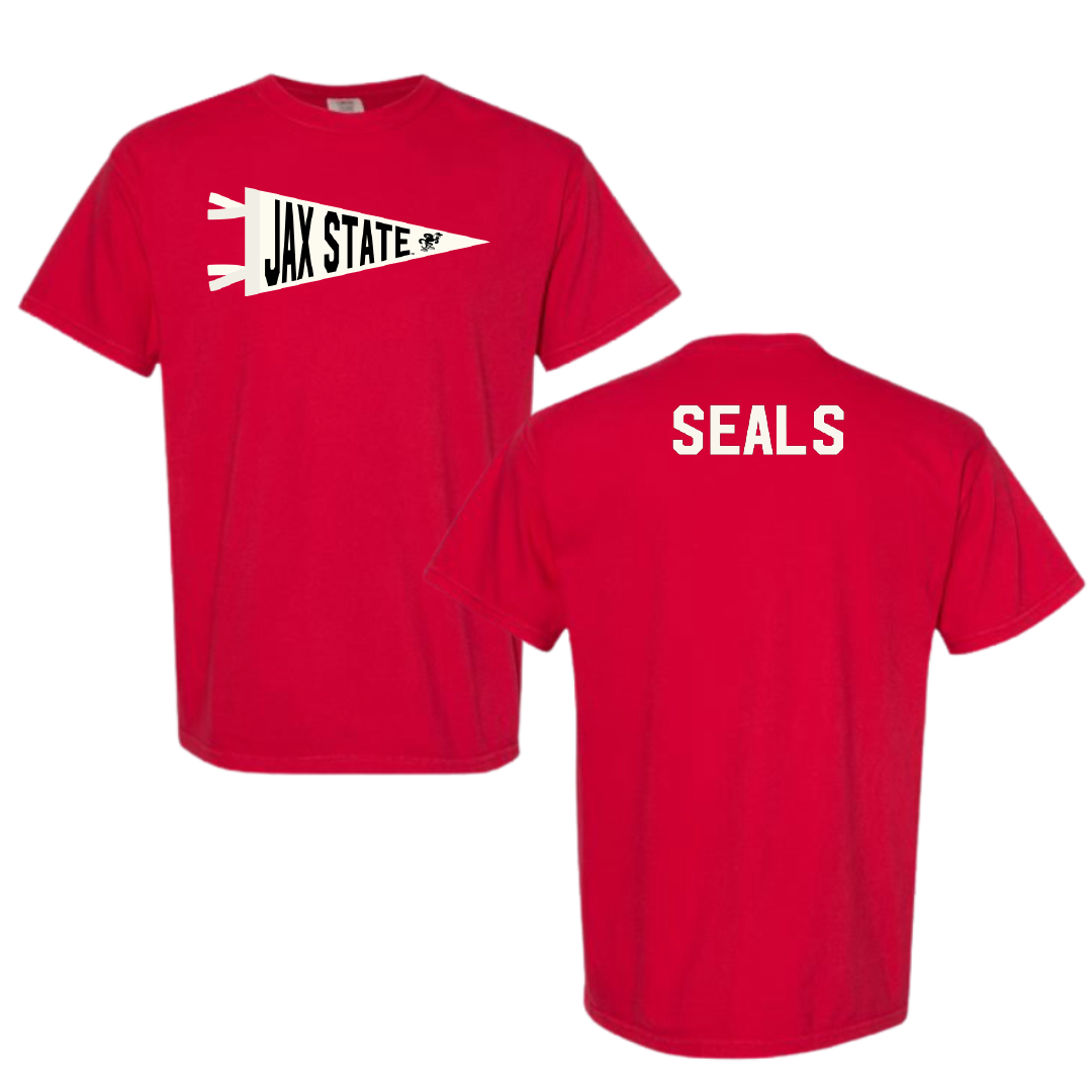 Jacksonville State University TF and XC Red Pennant Comfort Colors Tee - Lydia Seals