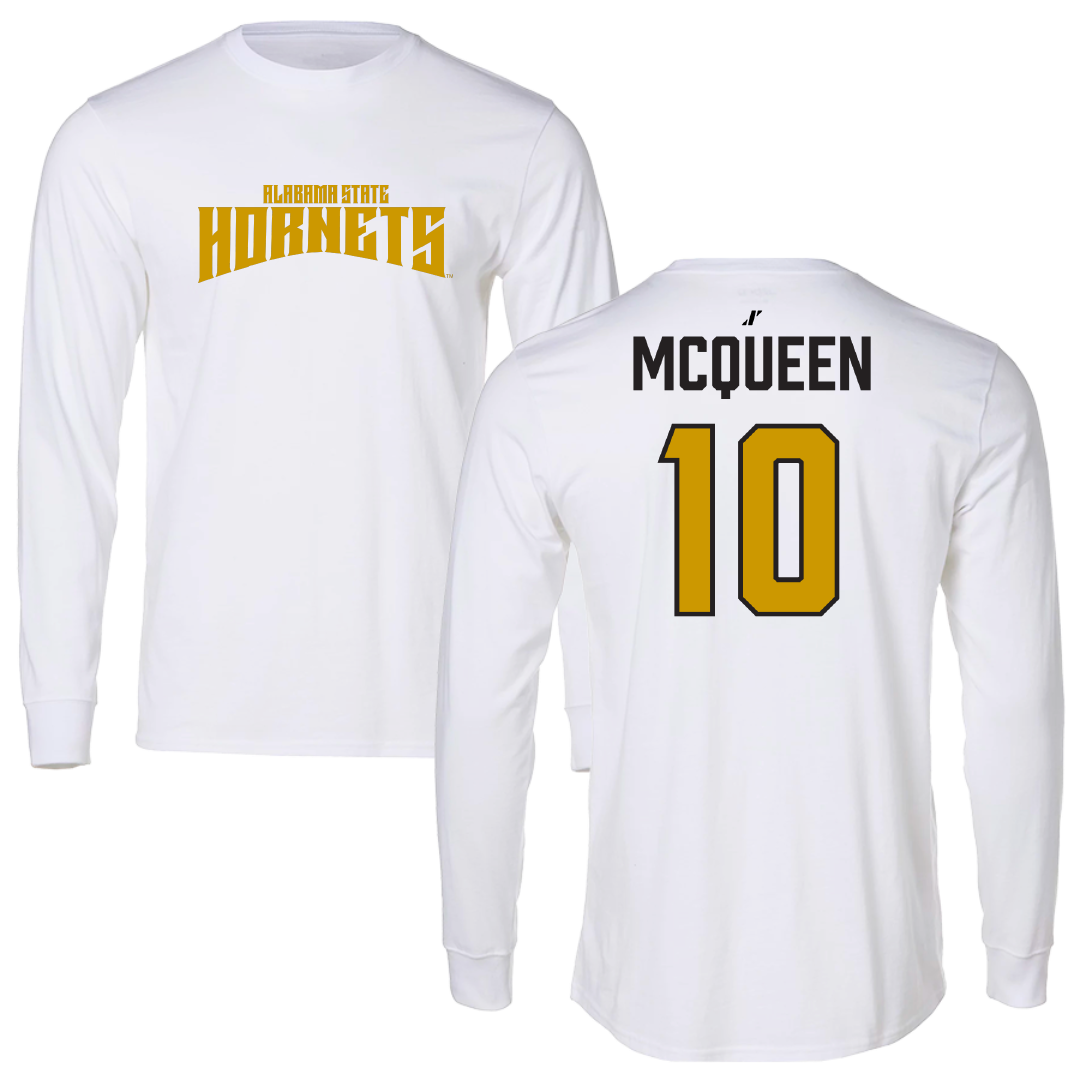 Alabama State University Volleyball (W) White Classic Performance Long Sleeve - #10 Madisynne McQueen