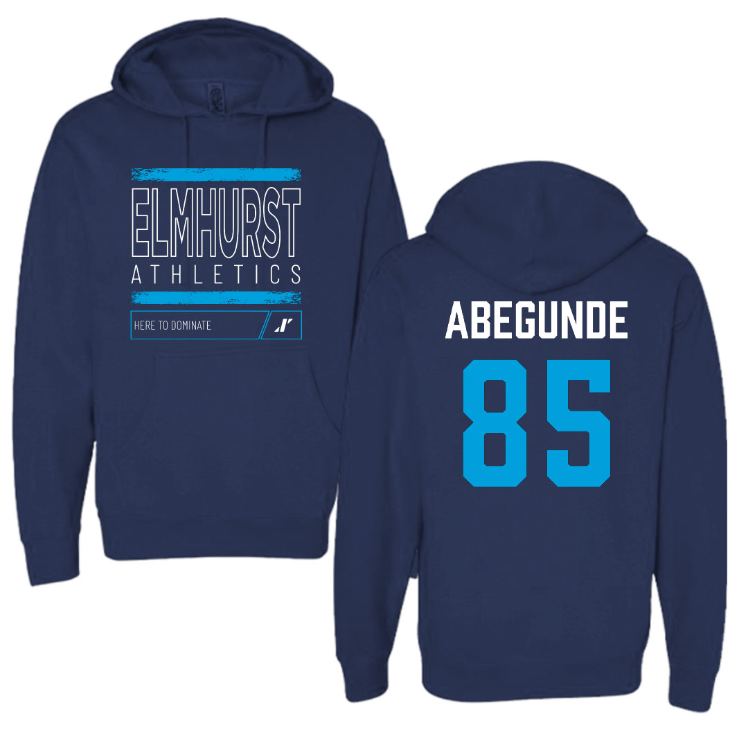 Elmhurst University Football Navy Dominate Hoodie - #85 Daniel Abegunde