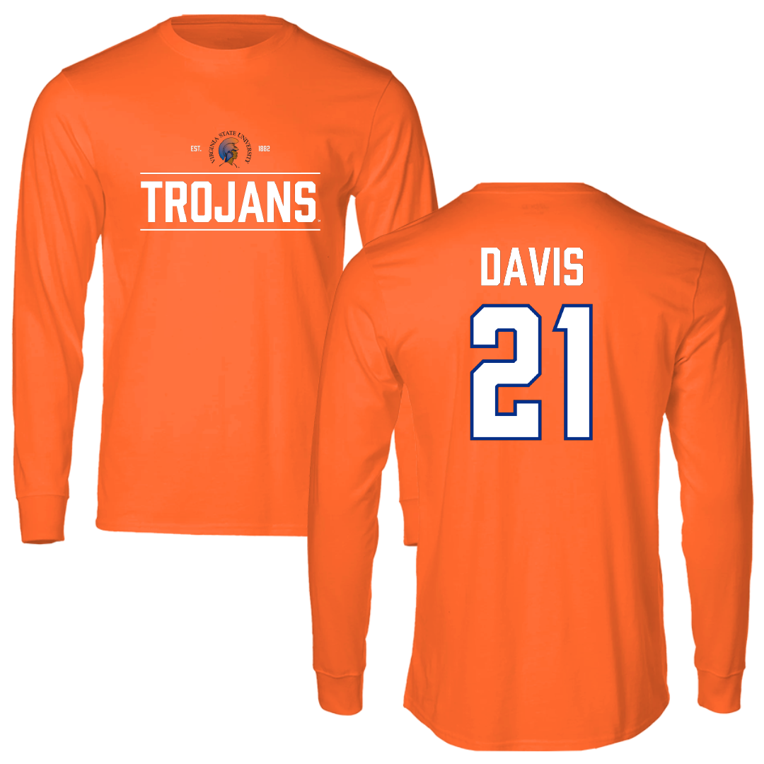Virginia State University Soccer (M) Orange General Long Sleeve - #21 Seraphim Davis