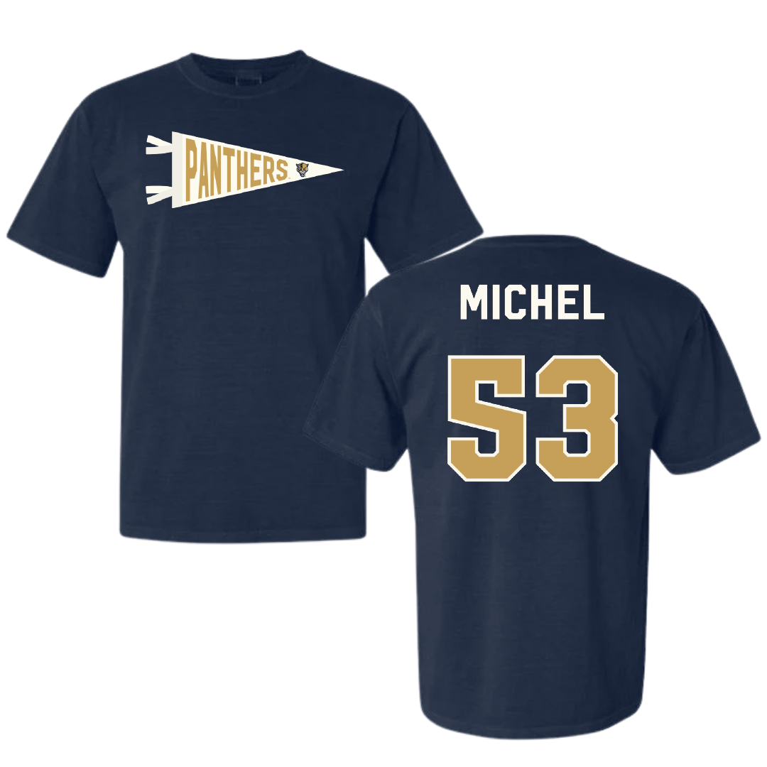 Florida International University Football Navy Pennant Comfort Colors Tee - #53 Daniel Michel