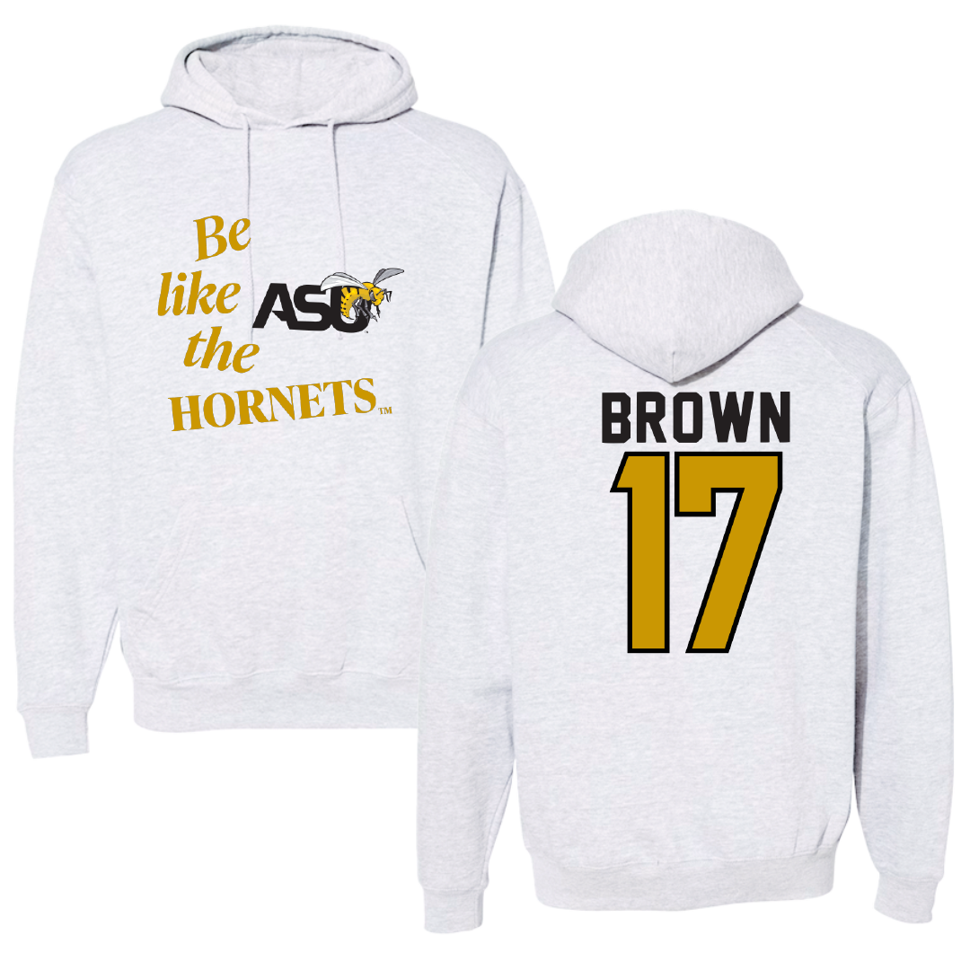 Alabama State University Flag Football Light Gray Be Like Us Hoodie - #17 Calvri Brown