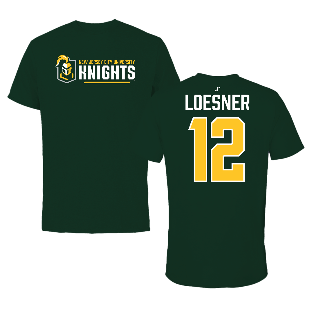 New Jersey City University Baseball Forest Green General Tee - #12 Joseph Loesner