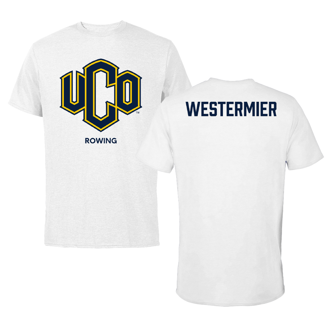 University of Central Oklahoma Rowing (W) White Tee - Tierney Westermier