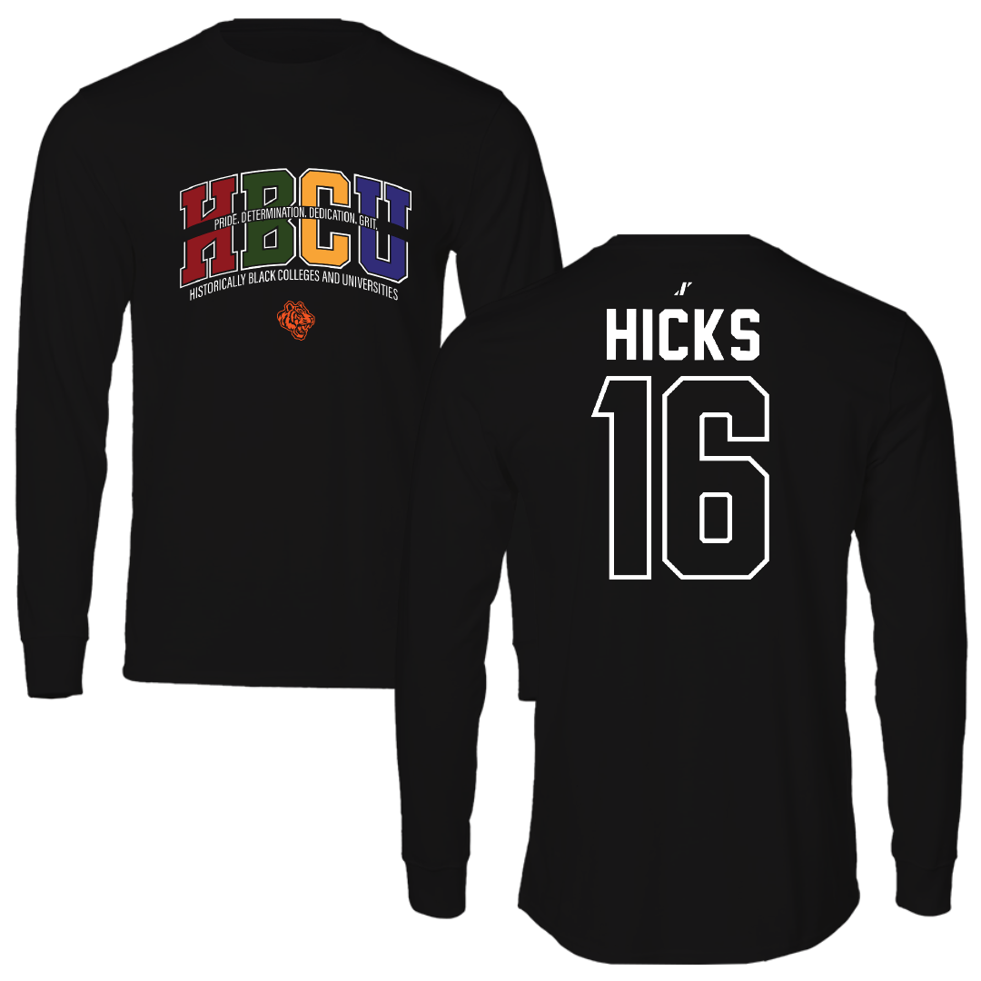 Savannah State University Baseball Black HBCU Performance Long Sleeve - #16 Chandler Hicks
