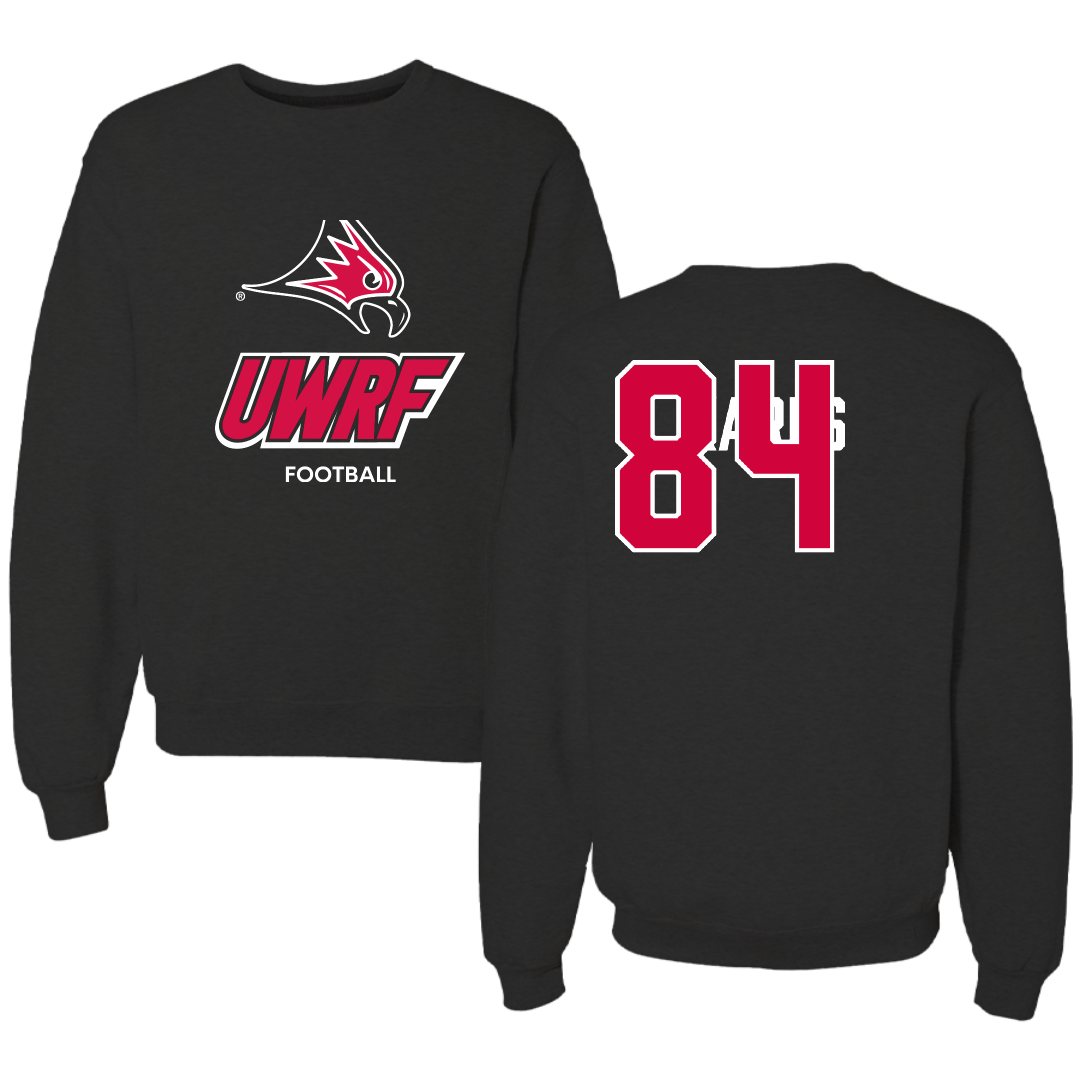 University of Wisconsin-River Falls Football Black Crewneck - #84 Andrew Karls