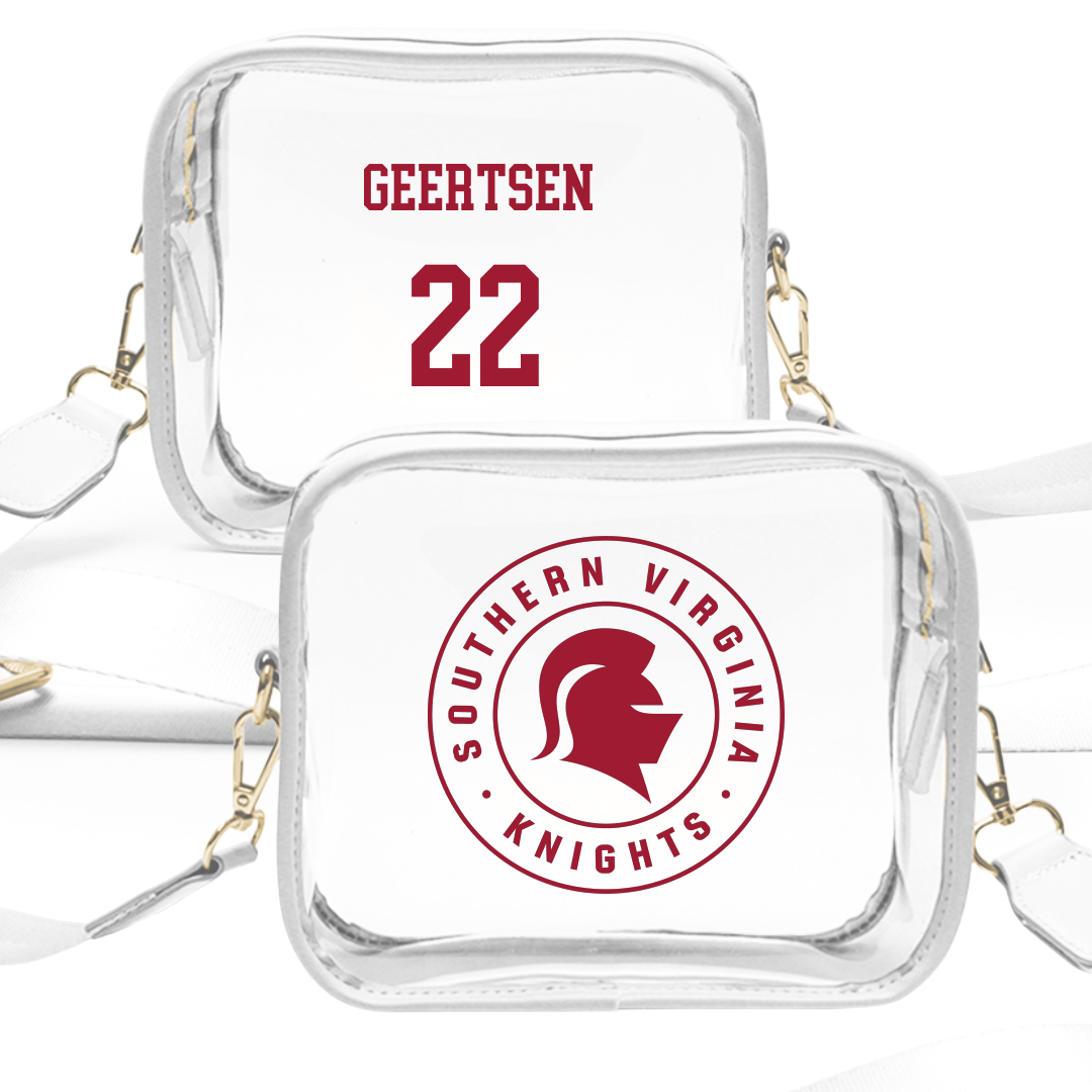 Southern Virginia University Baseball White Clear Stadium Bag - #22 Zack Geertsen