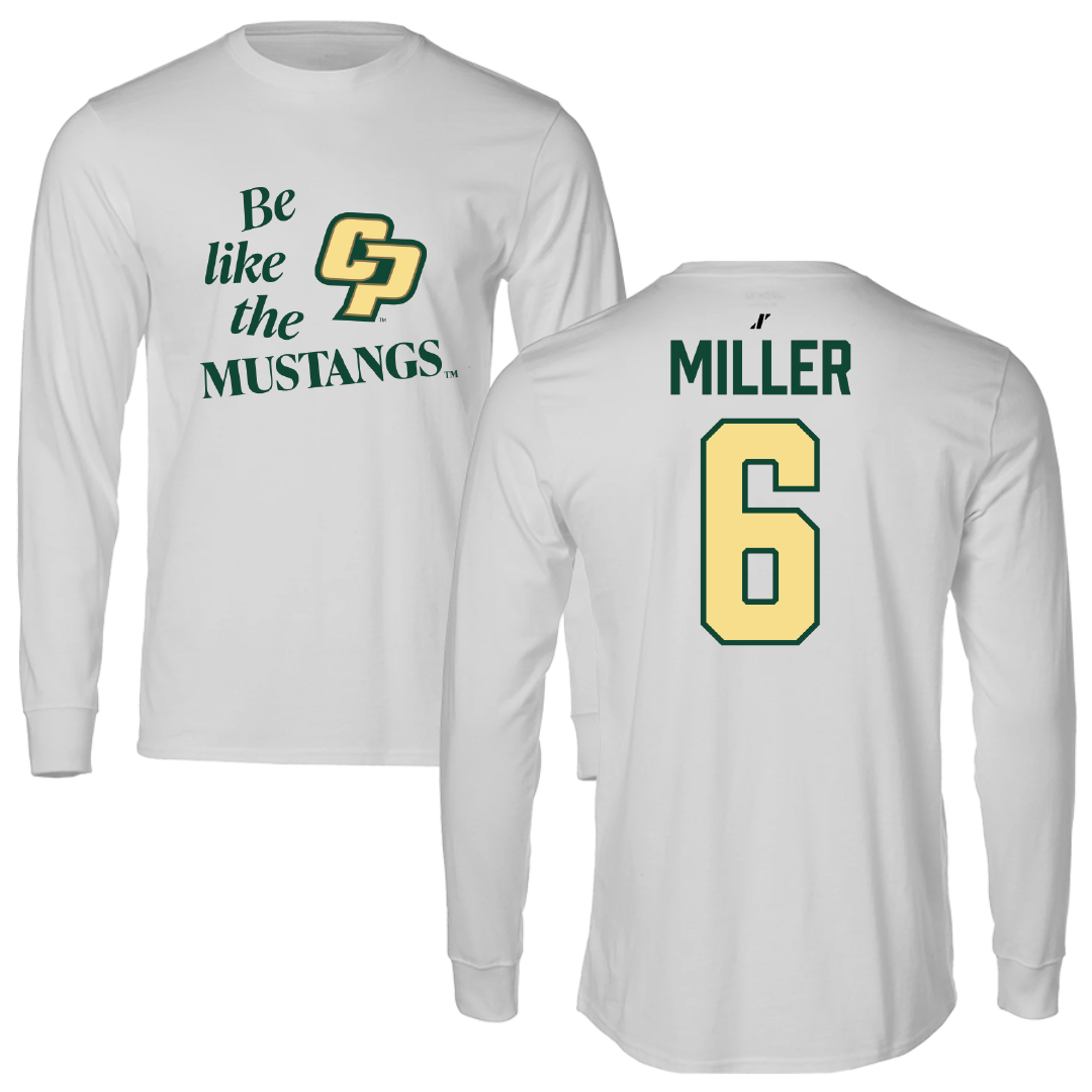 Cal Poly Soccer Light Gray Be Like Us Long Sleeve - #6 Jackson Miller