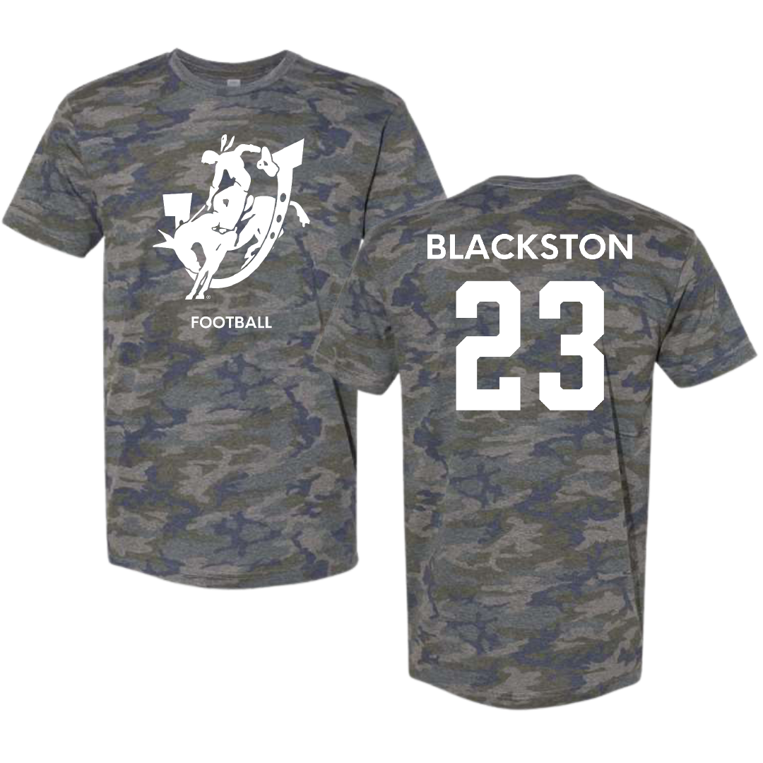 Southern Arkansas University Football Vintage Camo Tee - #23 Jaylon Blackston