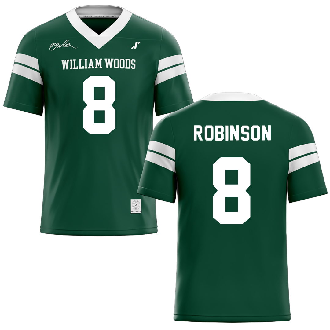 William Woods University Green Football Jersey - #8 Kenneth Robinson