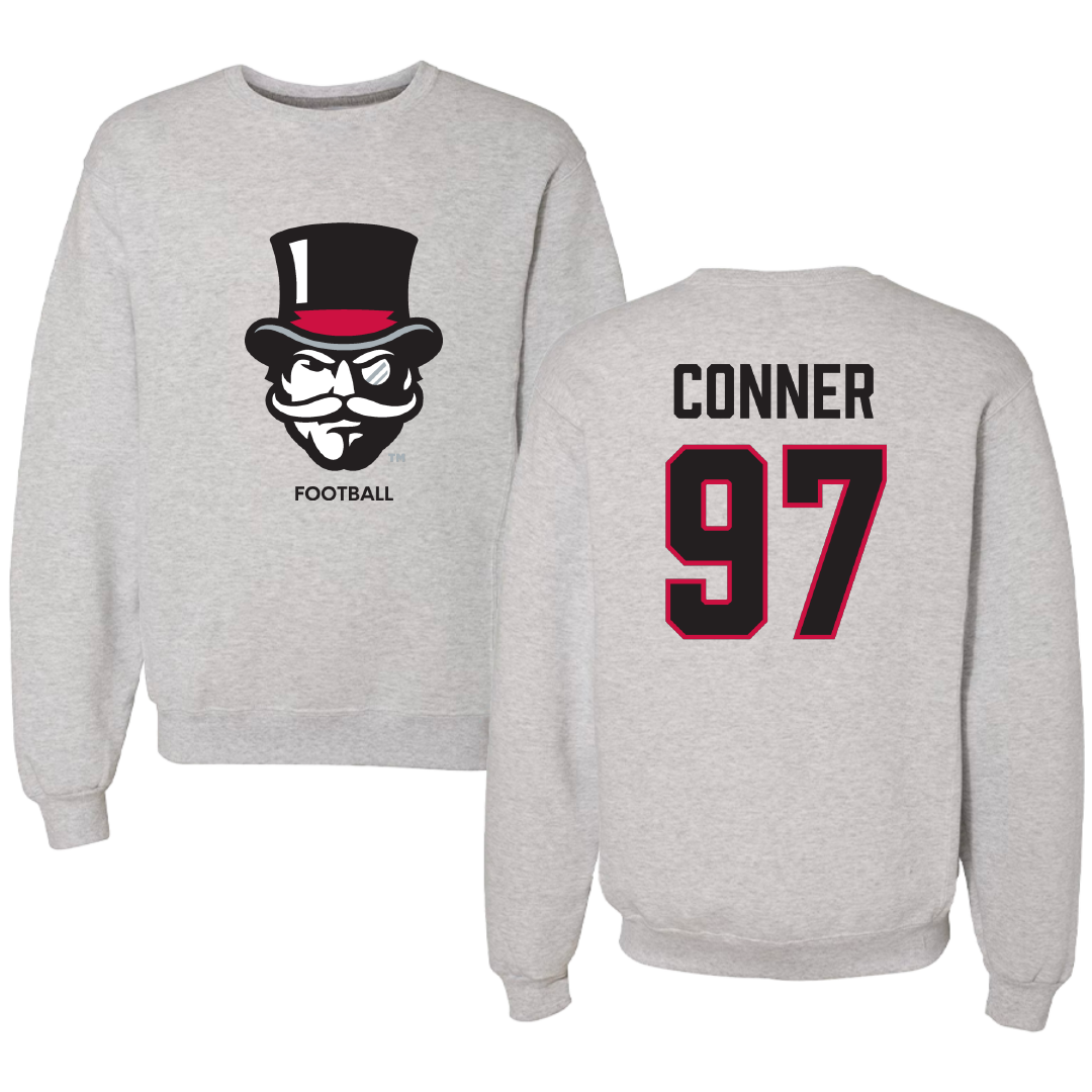 Austin Peay State University Football Light Gray Crewneck - #97 Carson Conner