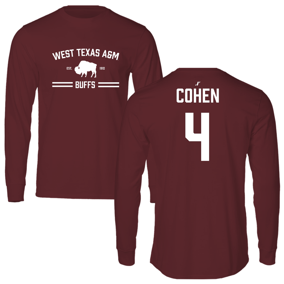 West Texas A&M University Soccer Maroon General Performance Long Sleeve - #4 Alicia Cohen