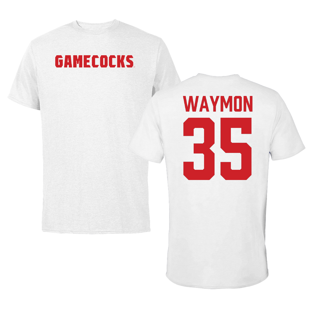 Jacksonville State University Football White Performance Tee - #35 Ty Waymon