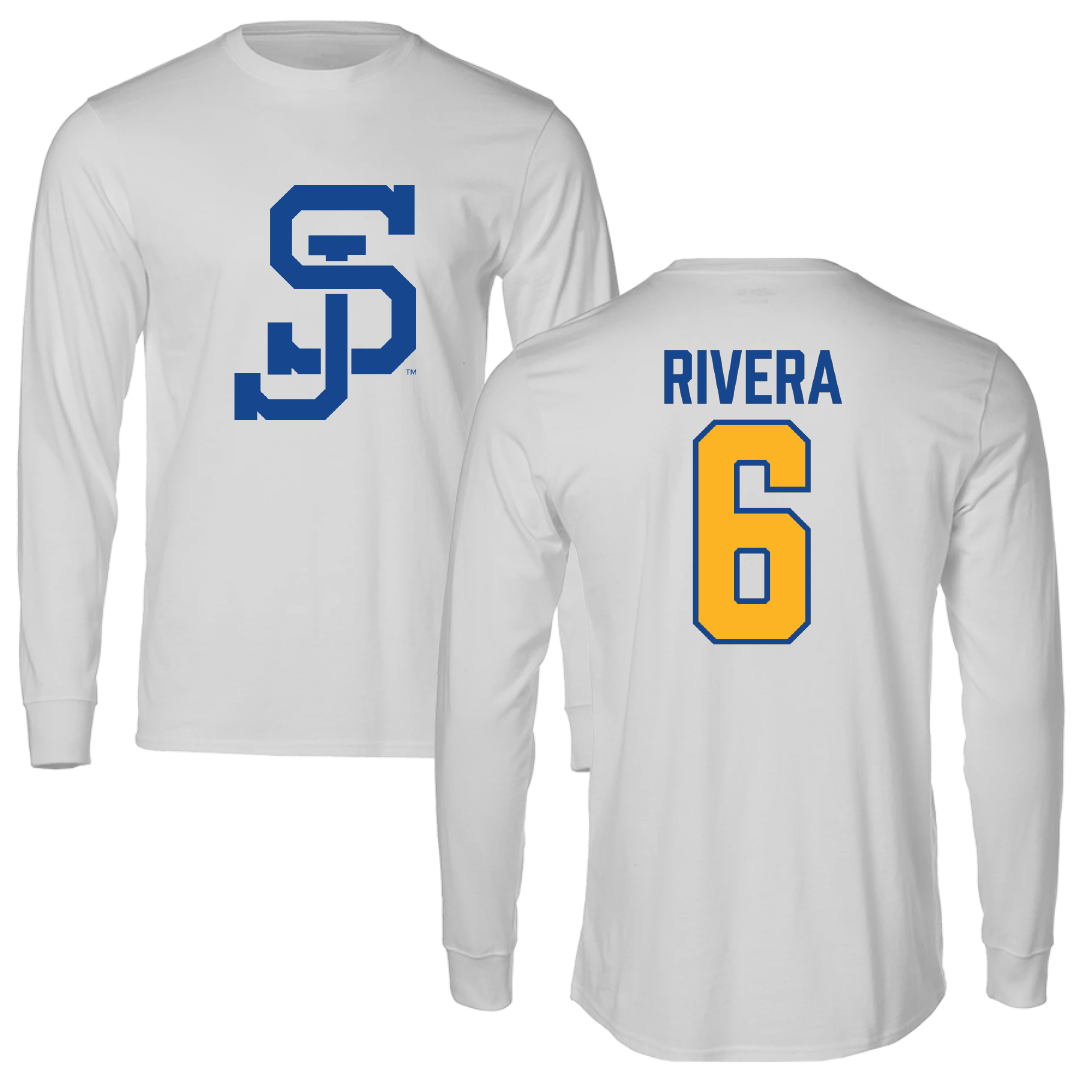 San Jose State University Soccer Light Gray Performance Long Sleeve - #6 Gilberto Rivera