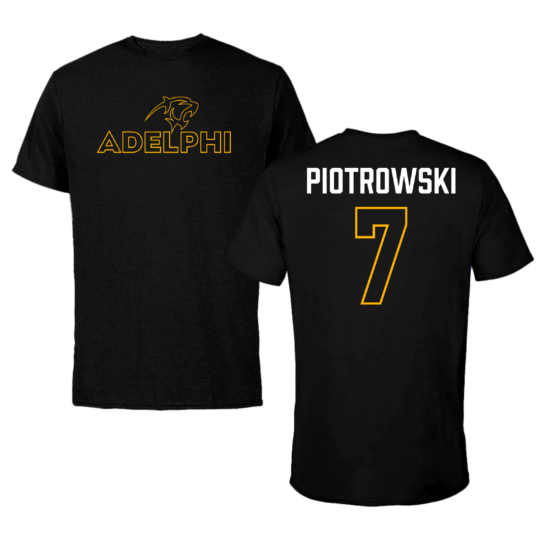 Adelphi University Soccer (W) Black Tee - #7 Alexa Piotrowski