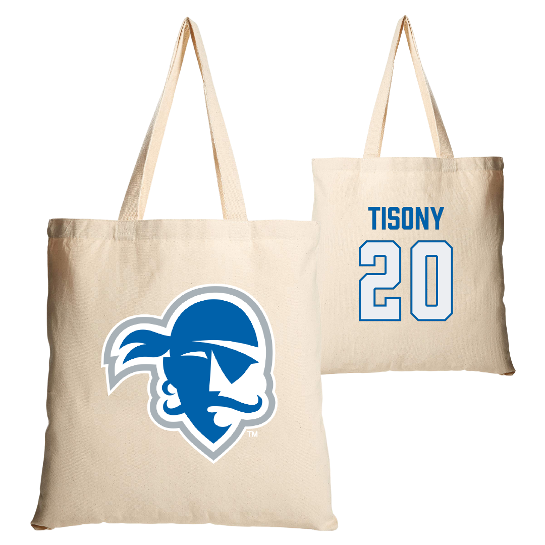 Seton Hall University Soccer Tan Canvas Tote Bag - #20 Aidan Tisony