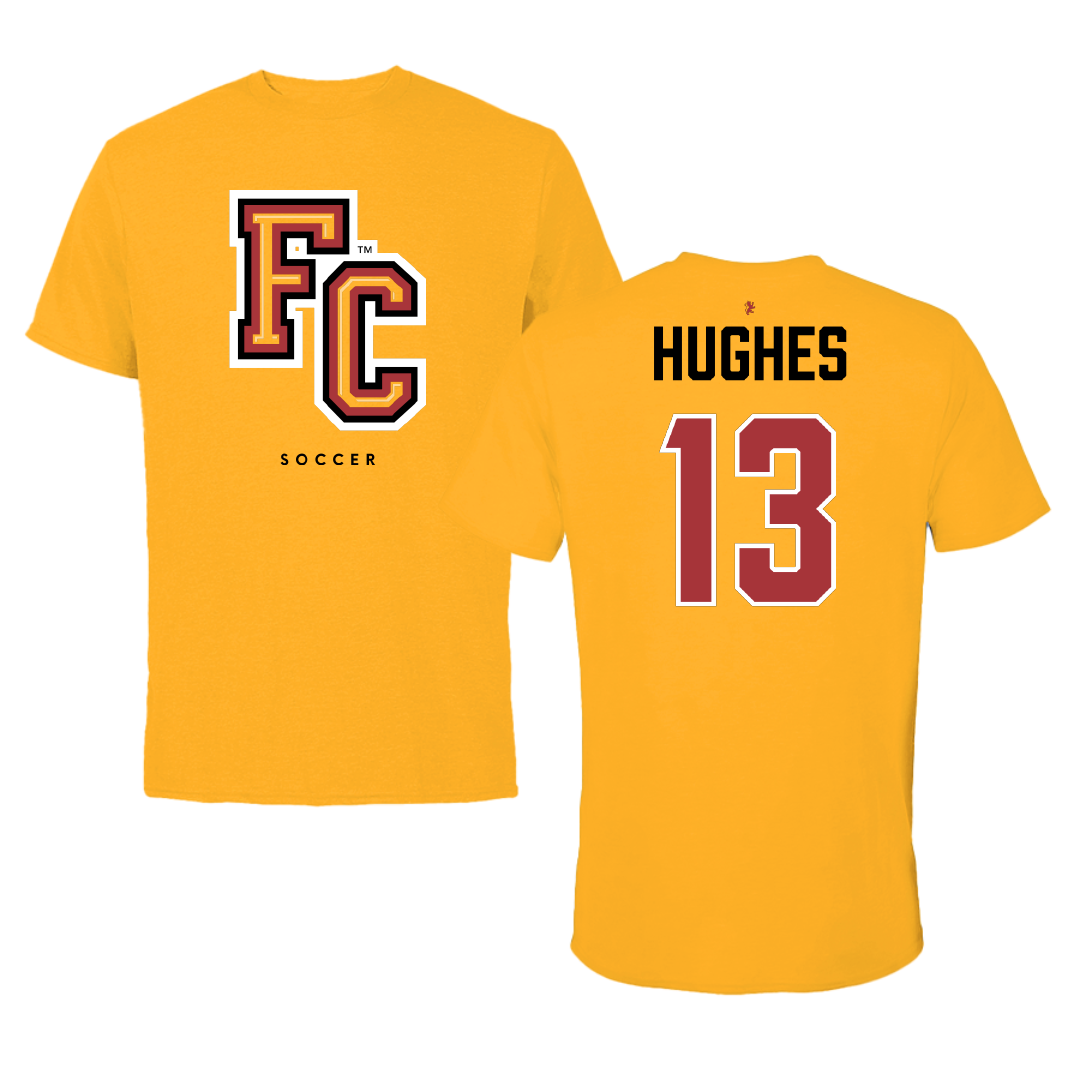 Flagler College Soccer Gold Tee - #13 Hannah Hughes