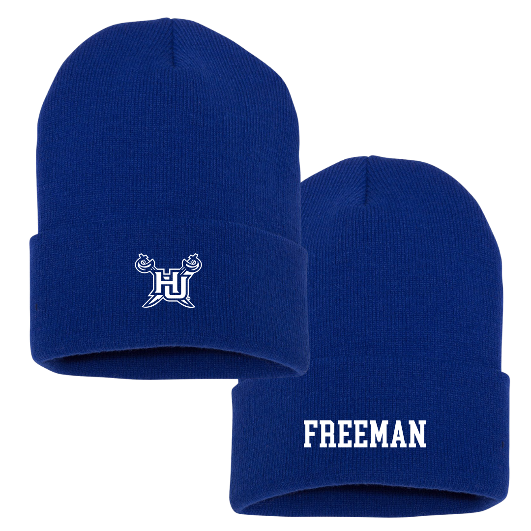 Hampton University Football Blue Beanie - #1 Isaiah Freeman