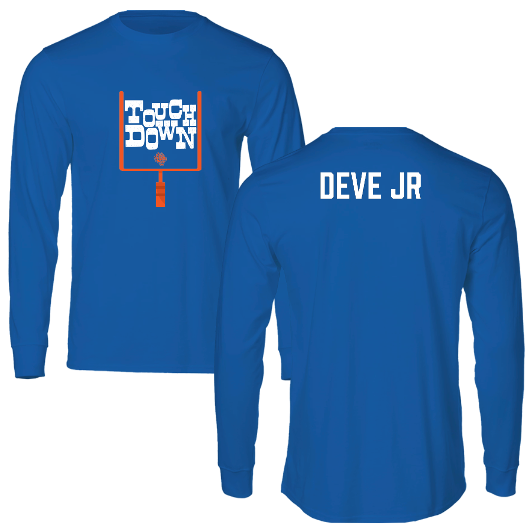 Savannah State University Football Blue Touchdown Long Sleeve - Nicholas Deve Jr