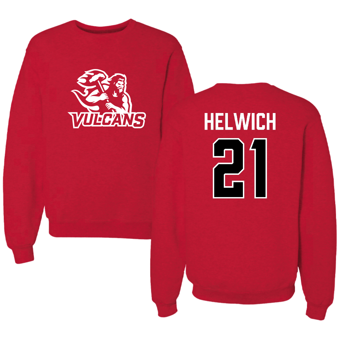 PennWest California Baseball Red Crewneck - #21 Chad Helwich