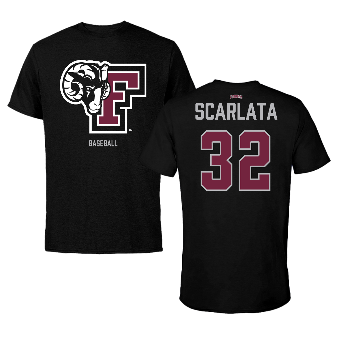 Fordham University Baseball Black Tee - #32 Anthony Scarlata