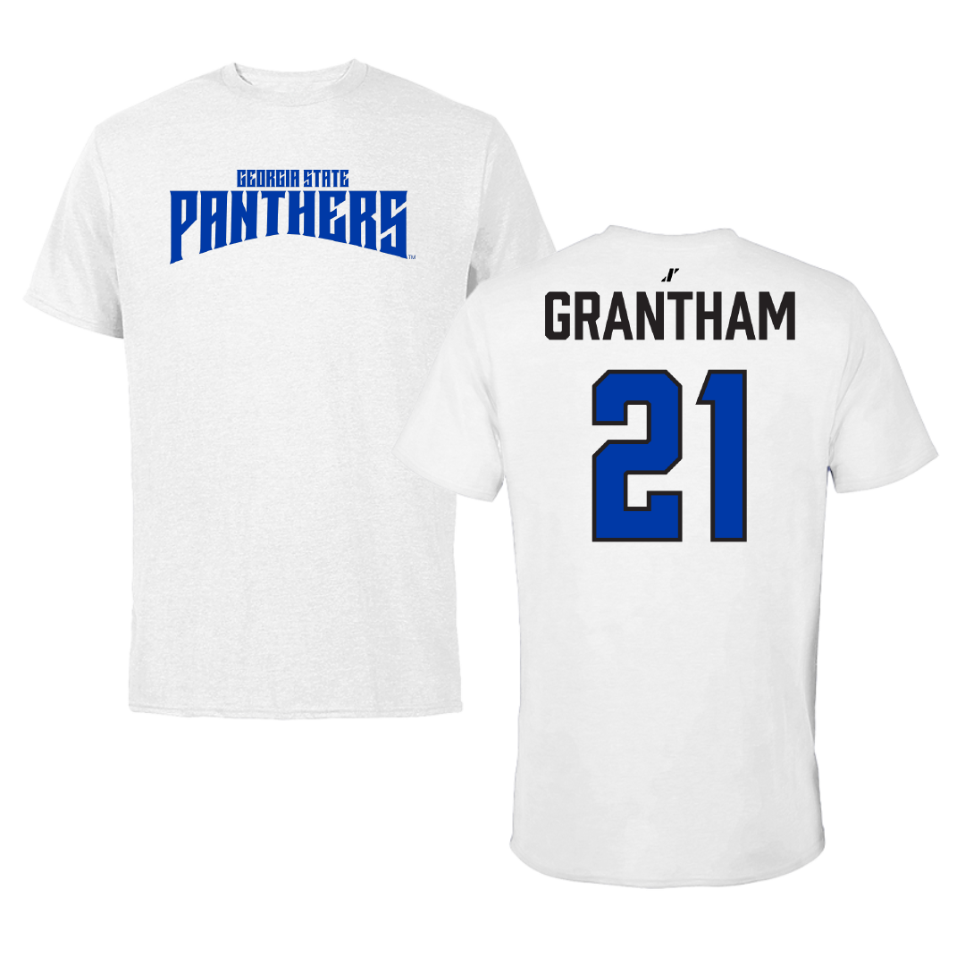 Georgia State University Baseball White Classic Performance Tee - #21 Lucas Grantham