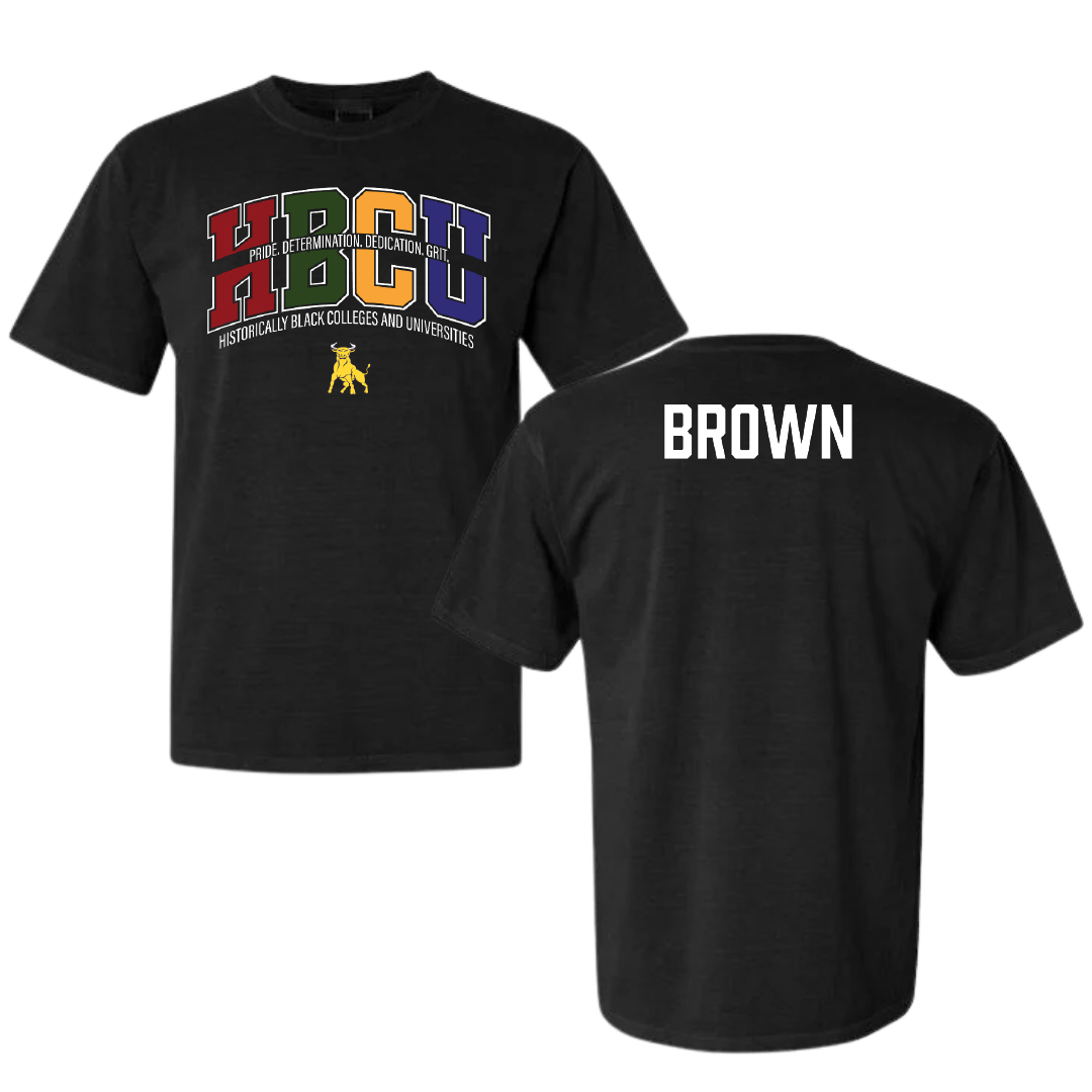 Johnson C. Smith University TF and XC Black HBCU Comfort Colors Tee - Isaiah Brown