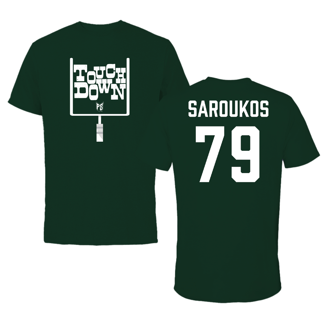 Portland State University Football Forest Green Touchdown Tee - #79 Angelo Saroukos