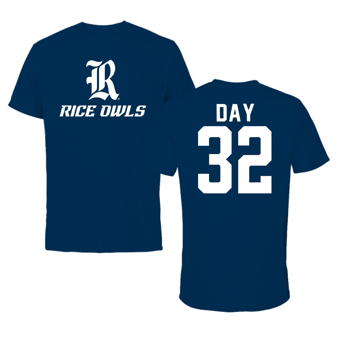 Rice University Football Navy Performance Tee - #32 Tyler Day