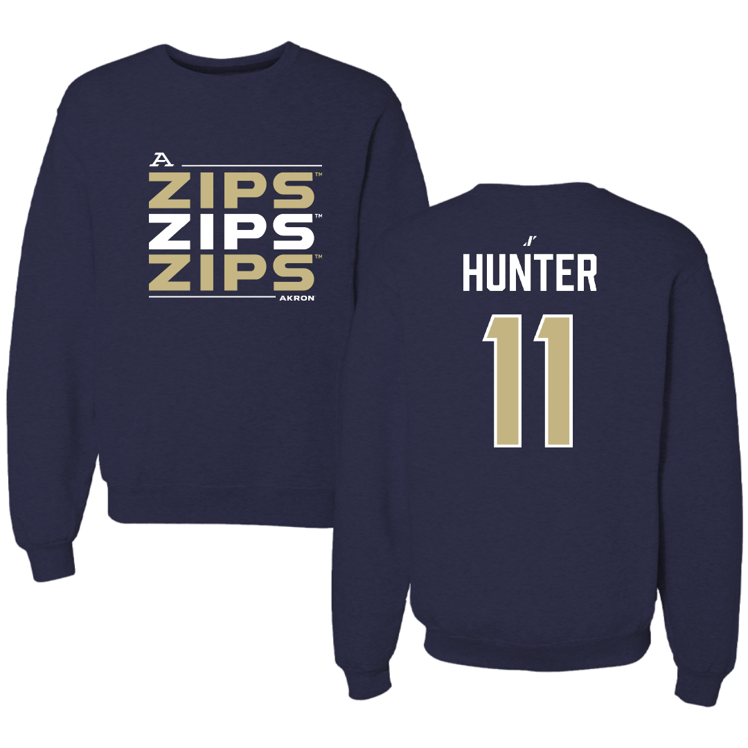University of Akron Basketball Navy General Crewneck - #11 Sammy Hunter